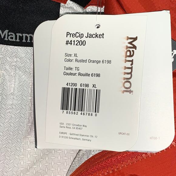 NWT Marmot PreCip Jacket Rain Waterproof Lightweight Rusted Orange Men XL - Picture 4 of 7